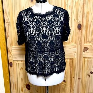 Black lace shirt. Sz. XL